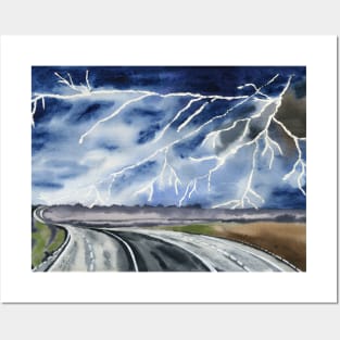 Thunderstorm en route Posters and Art